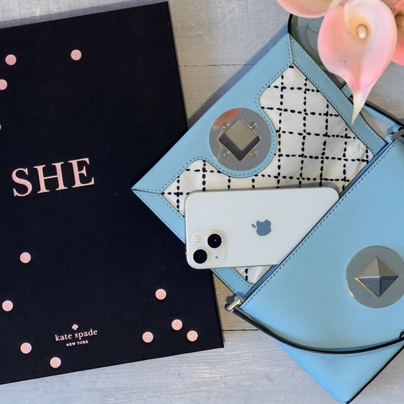 Kate Spade New York Newbury Lane Sally Crossbody Blue Hydrangea - Picture 14 of 14